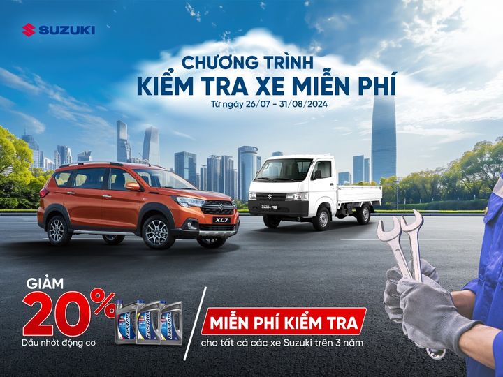 Chương trình Kiểm tra xe Suzuki miễn phí năm 2024